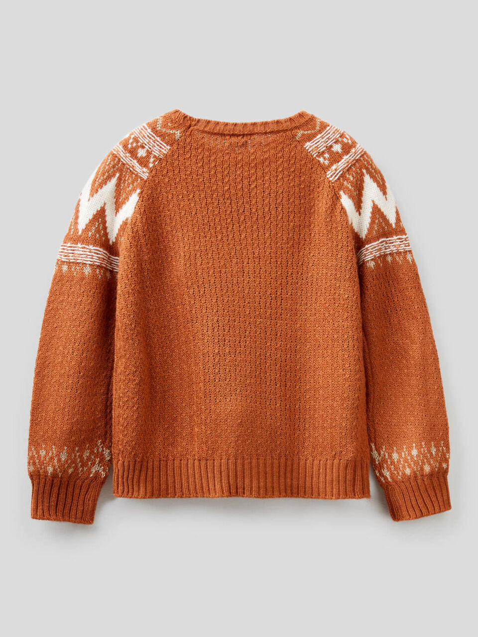 Jacquard sweater with stone applique image number 2