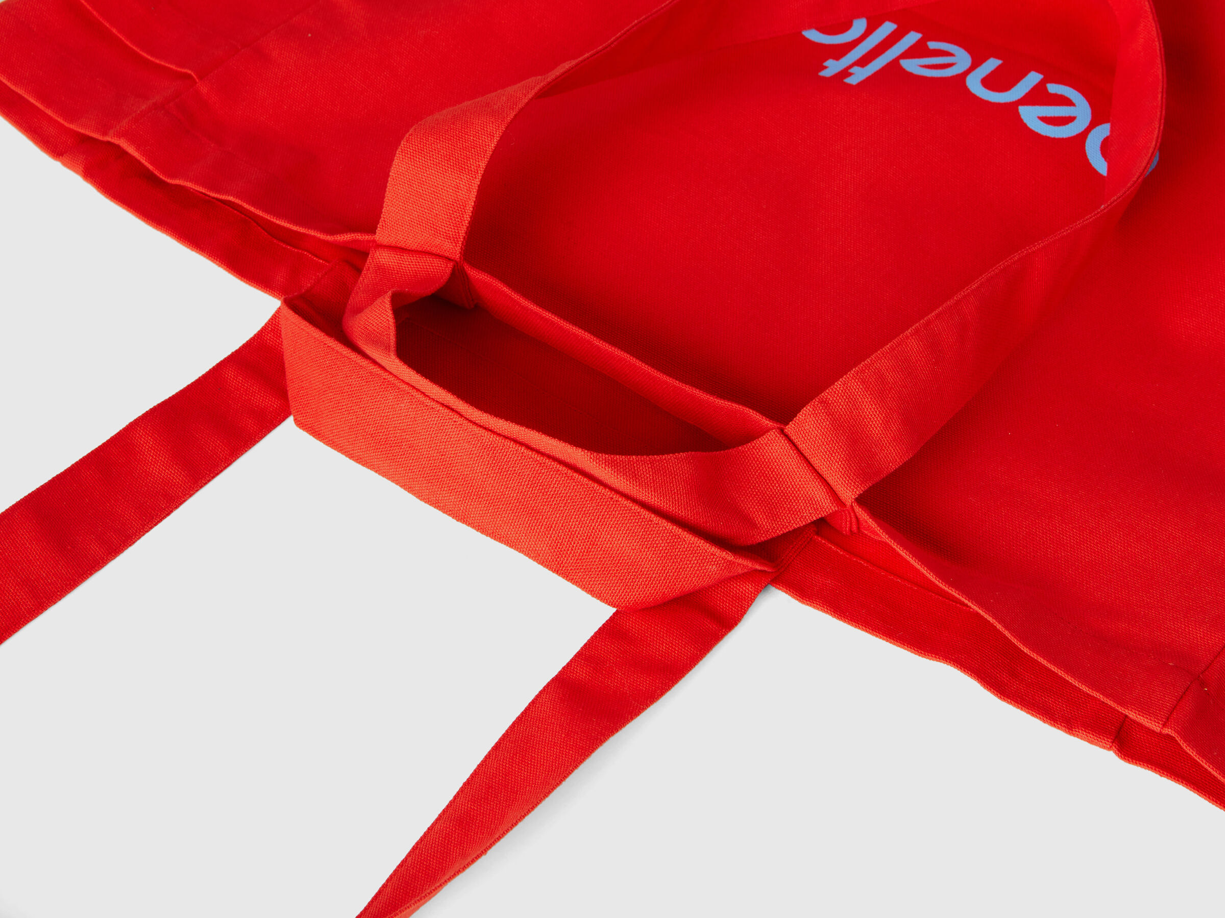 Red tote bag in pure xotton image number 3