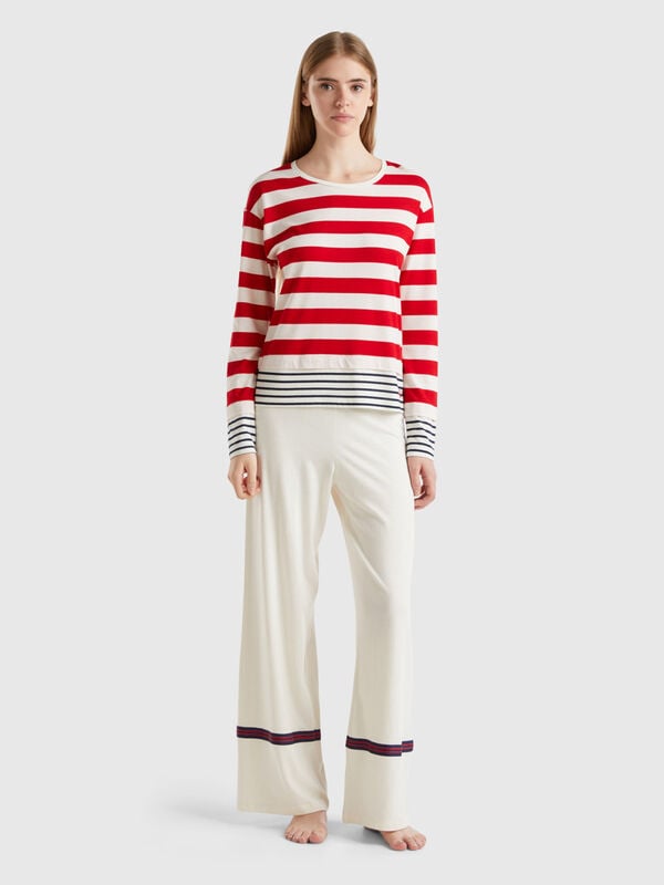 Striped viscose blend pyjamas Women