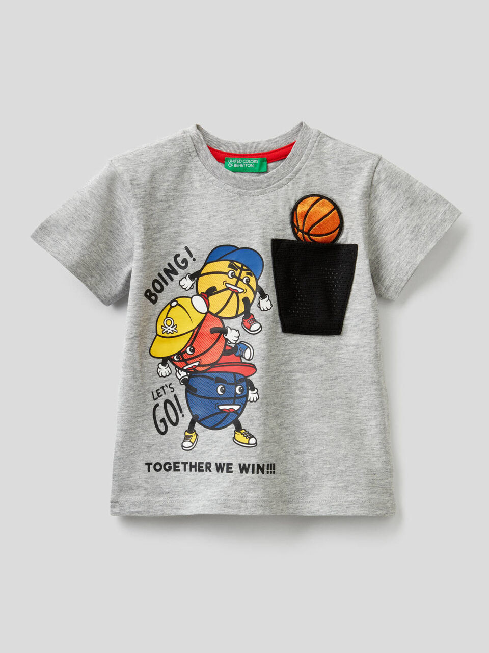 T-shirt with sound-effect patch image number 1