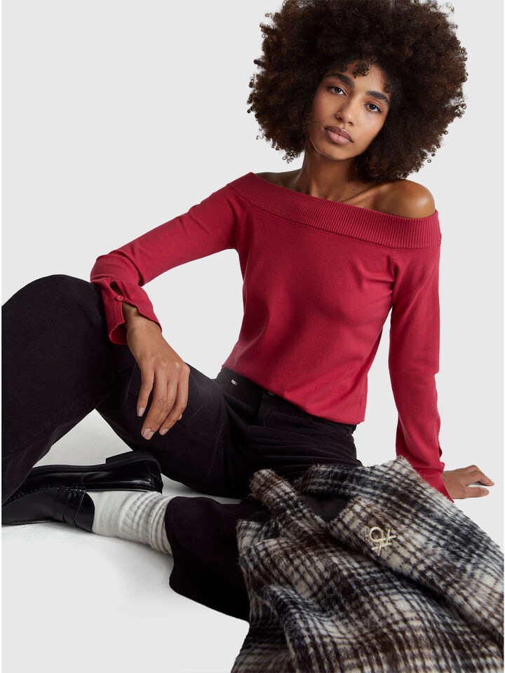 BOAT-NECK SWEAT.L/S Women