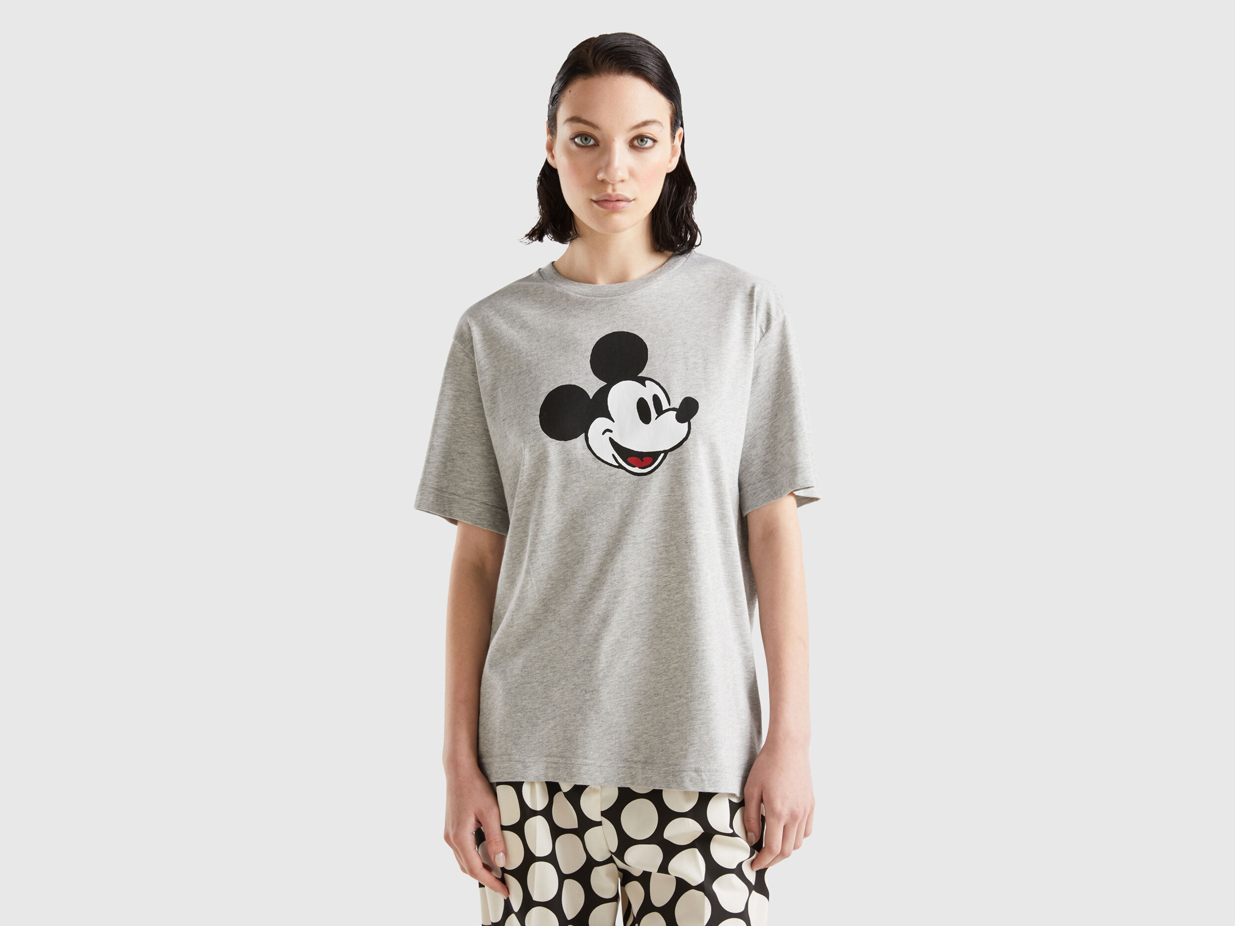 Light gray Mickey Mouse t shirt Light Gray Benetton