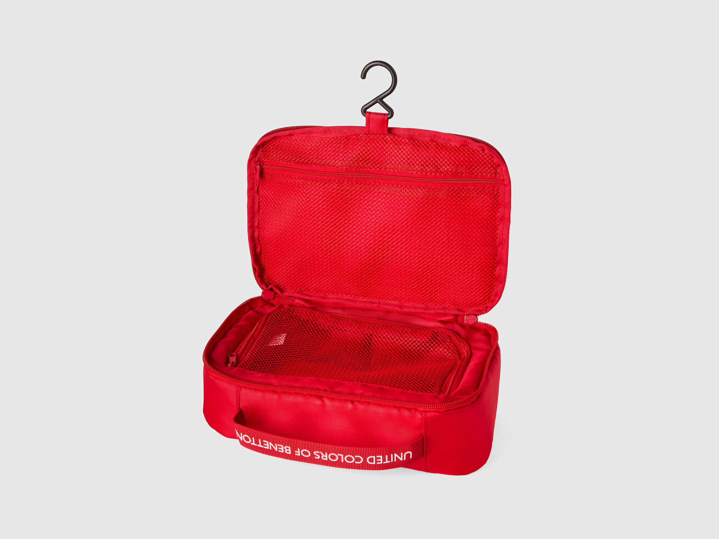 Red travel toiletry bag with hook image number 2