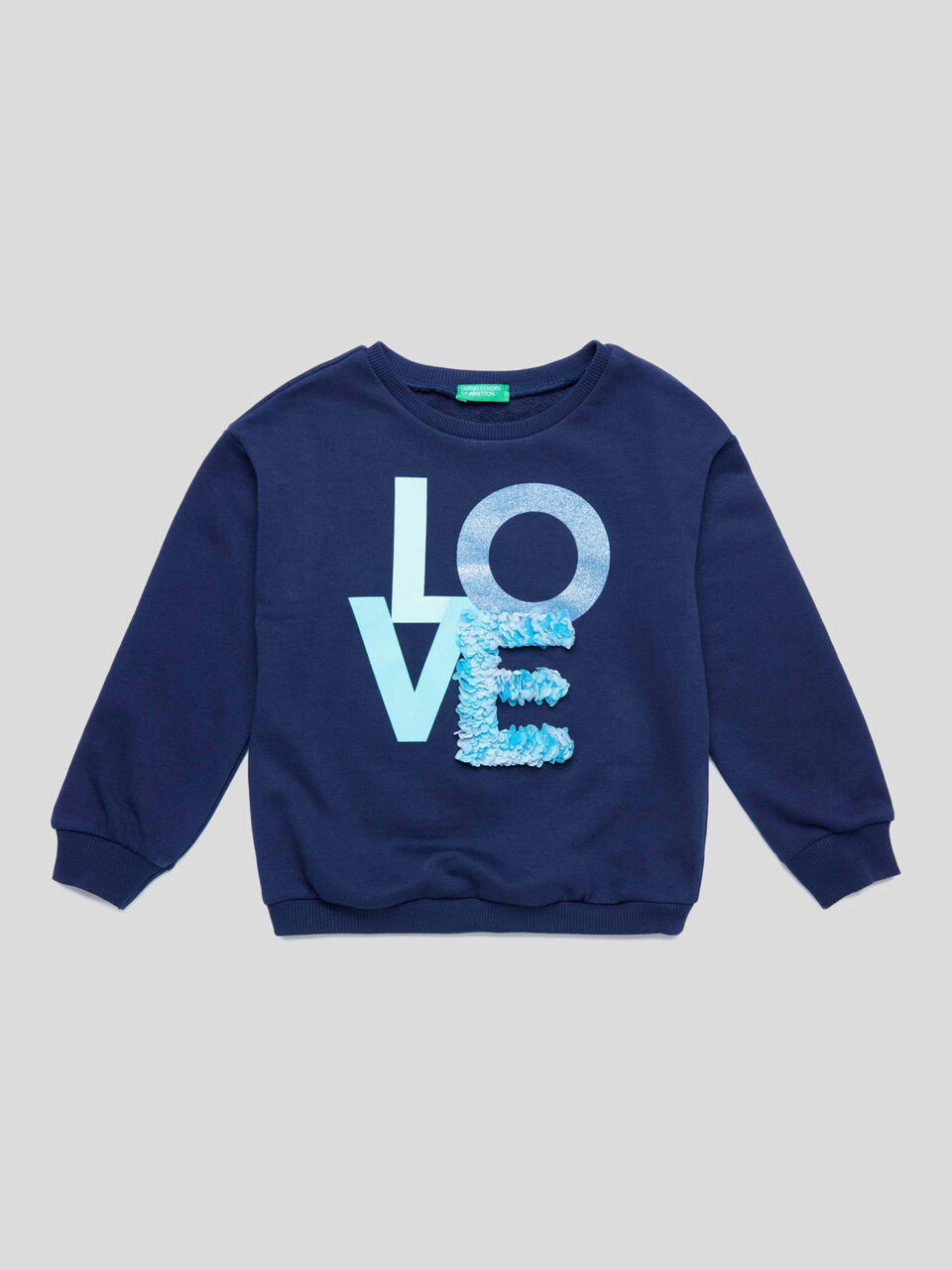 Crew neck sweatshirt with applique image number 1