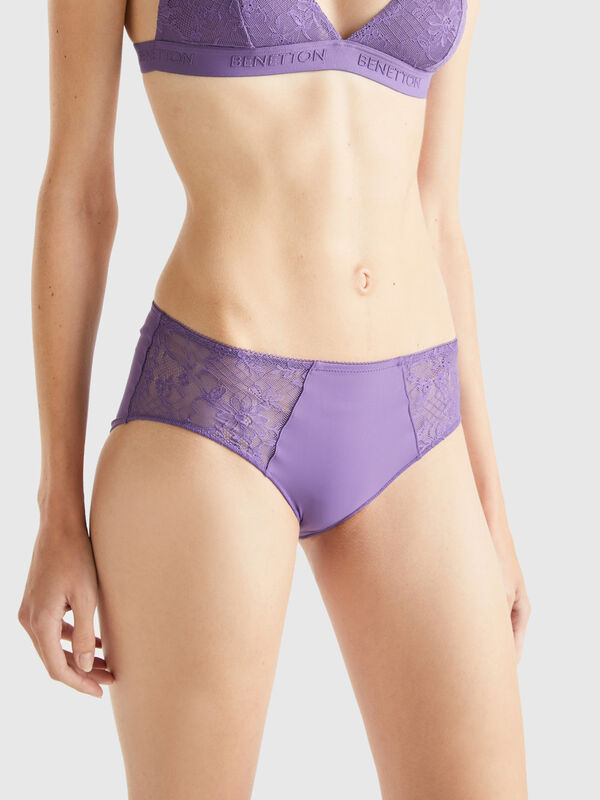Briefs in lace and microfiber Women