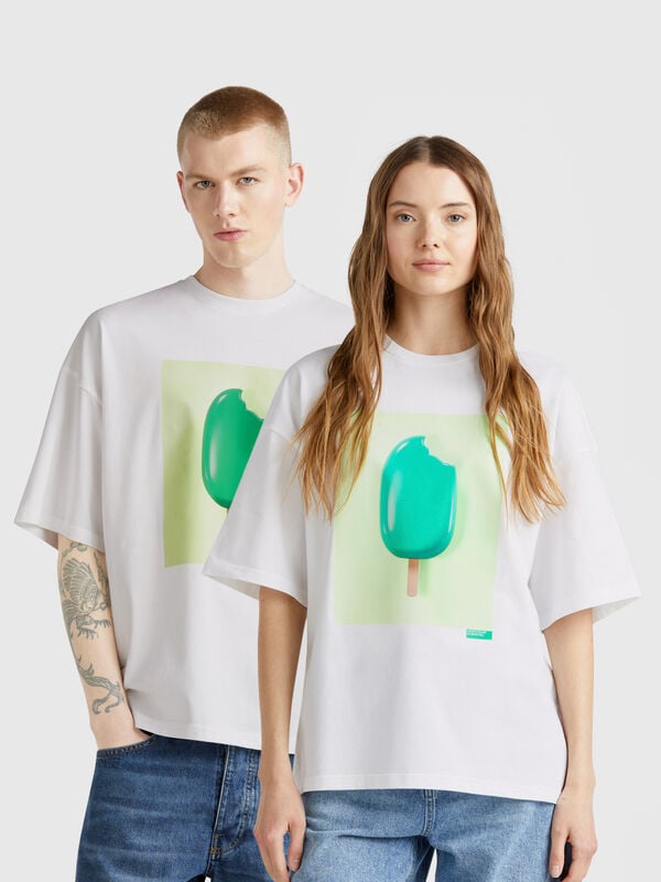 100% cotton t-shirt with ice cream print 