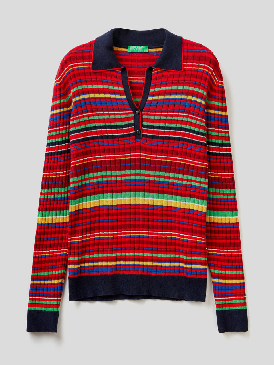 Multicolor polo in 100% cotton tricot image number 1