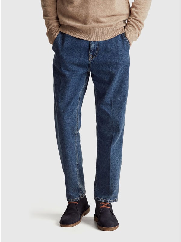 Regular fit denim chinos Men