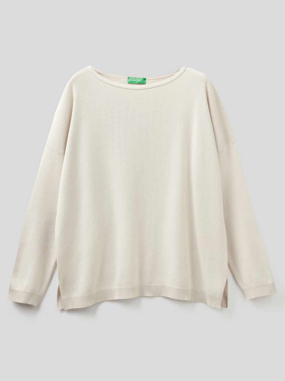 Cotton sweater with round neck image number 1