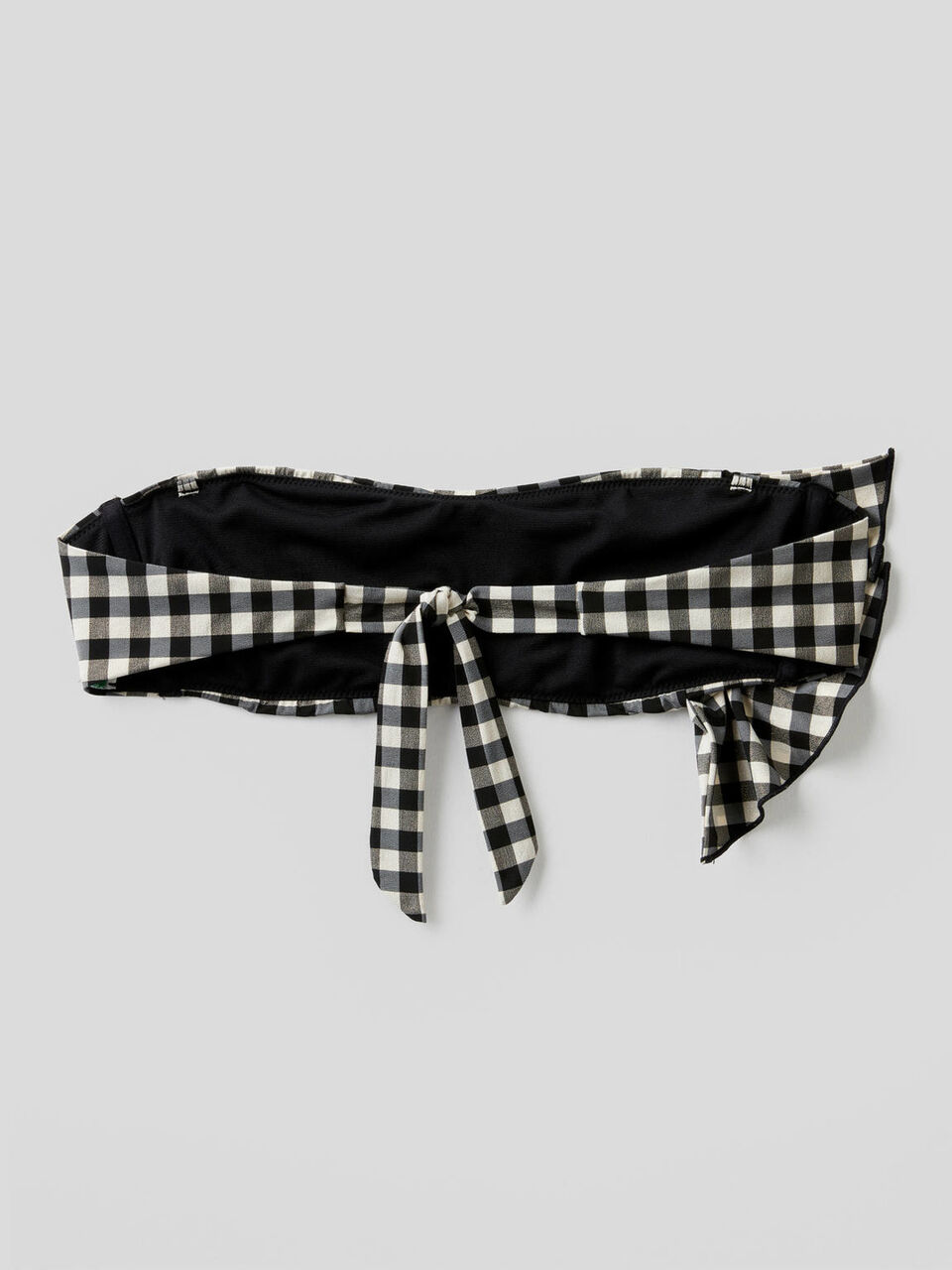 Bandeau bikini top with Vichy pattern image number 2