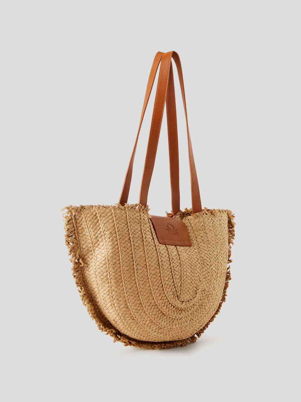 Straw-look crescent bag image number 2