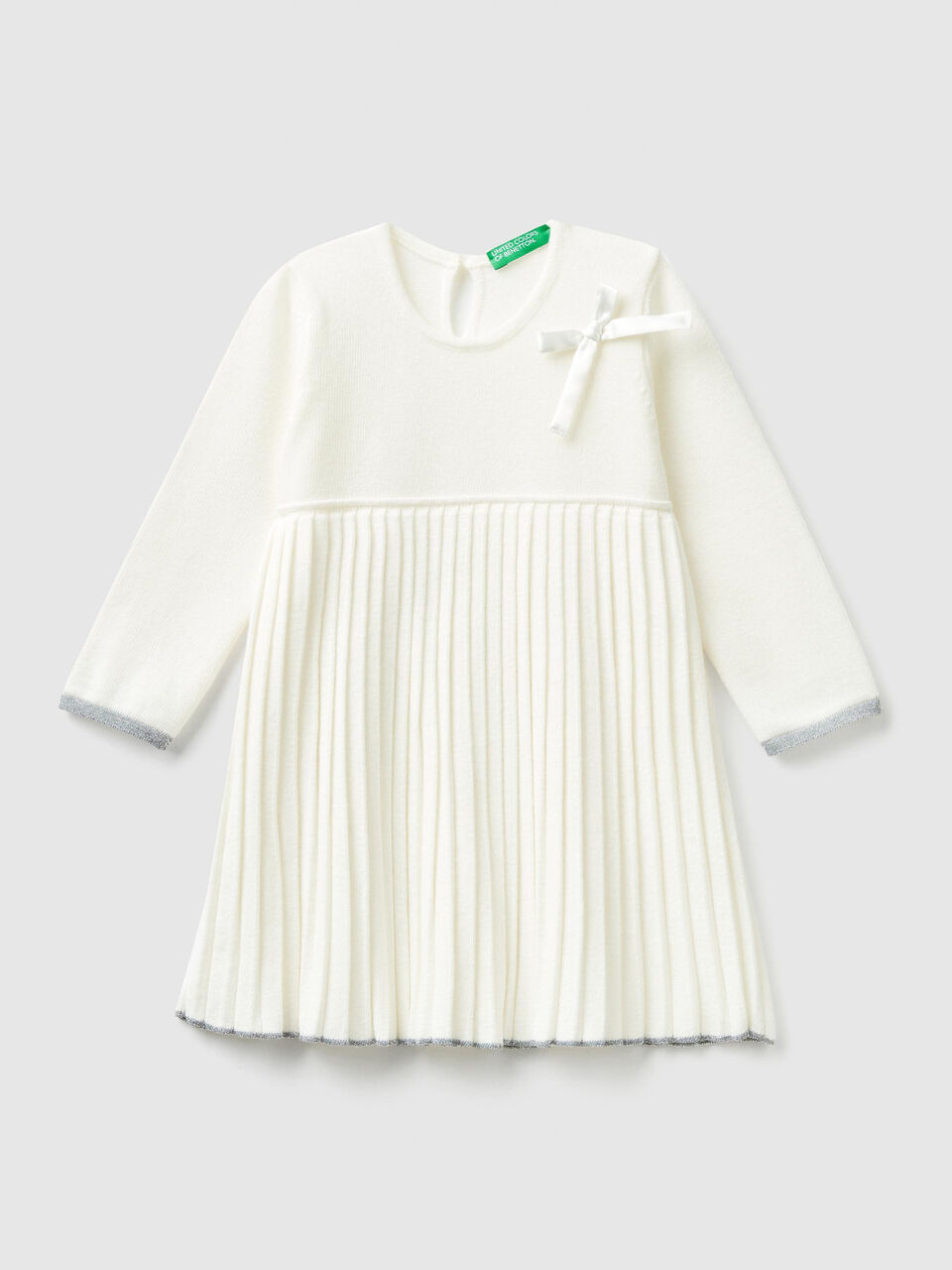 Pleated knit dress image number 1