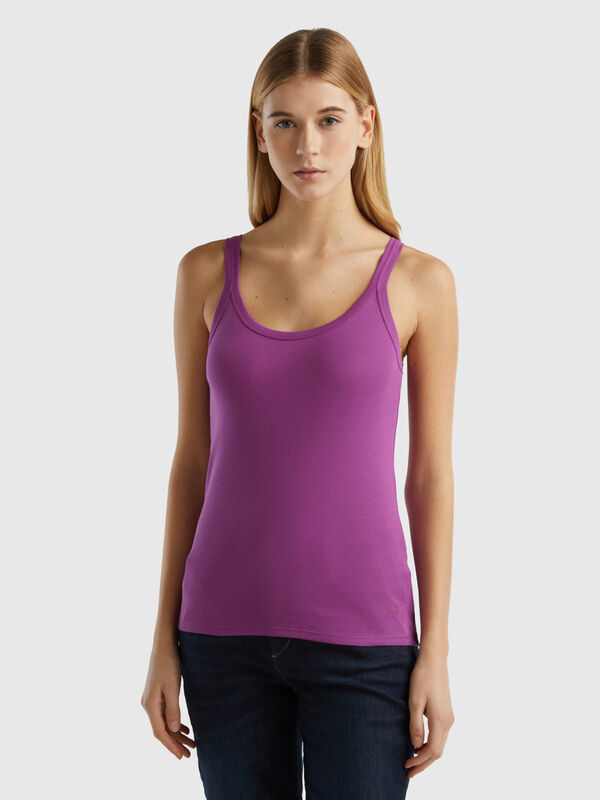 Purple tank top in pure cotton Women