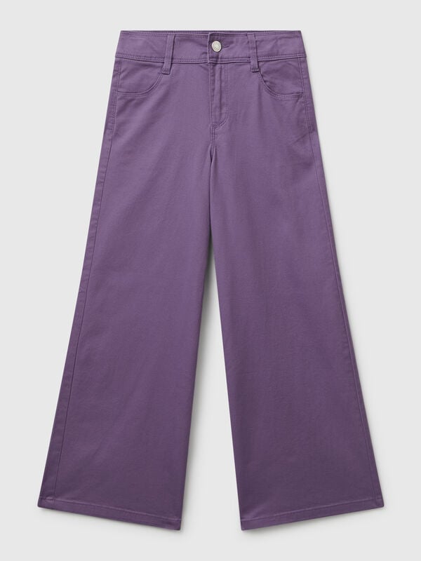 Wide trousers in stretch cotton Junior Girl