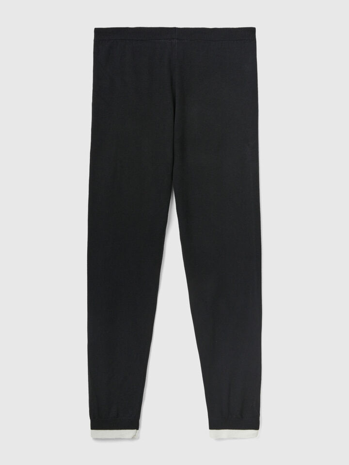 Knit trousers with drawstring image number 2