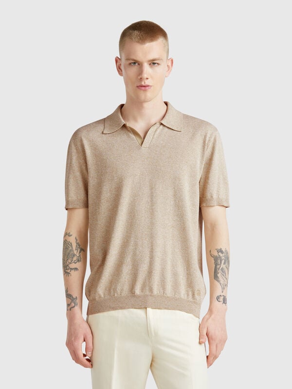 Short sleeve polo in cotton blend Men