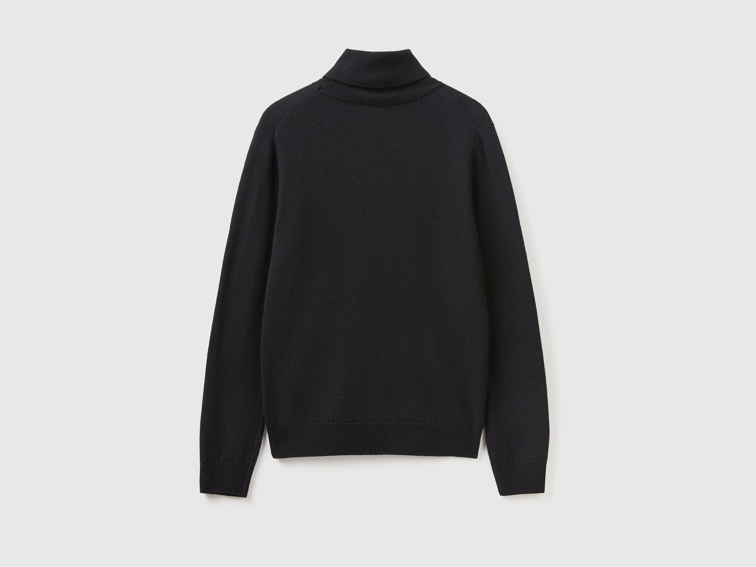 Black turtleneck sweater in pure Merino wool Black Benetton