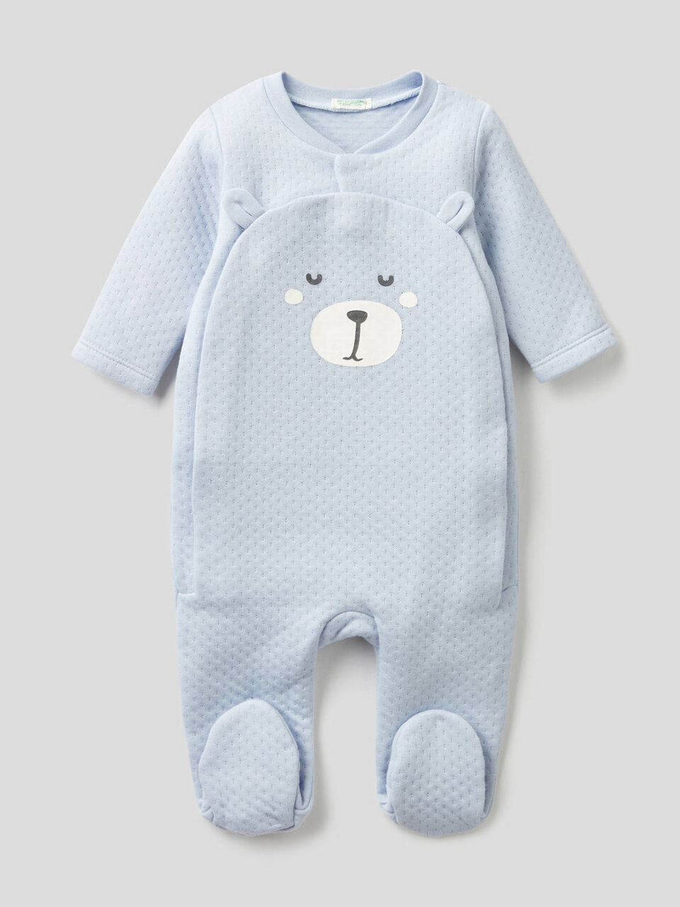 Teddy bear onesie with quilted look image number 1
