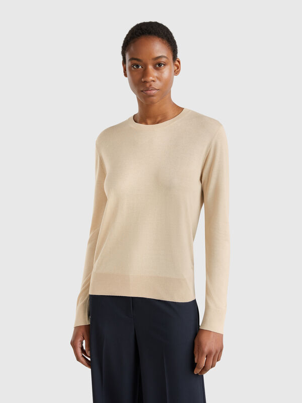 Long sleeve sweater in silk blend Women