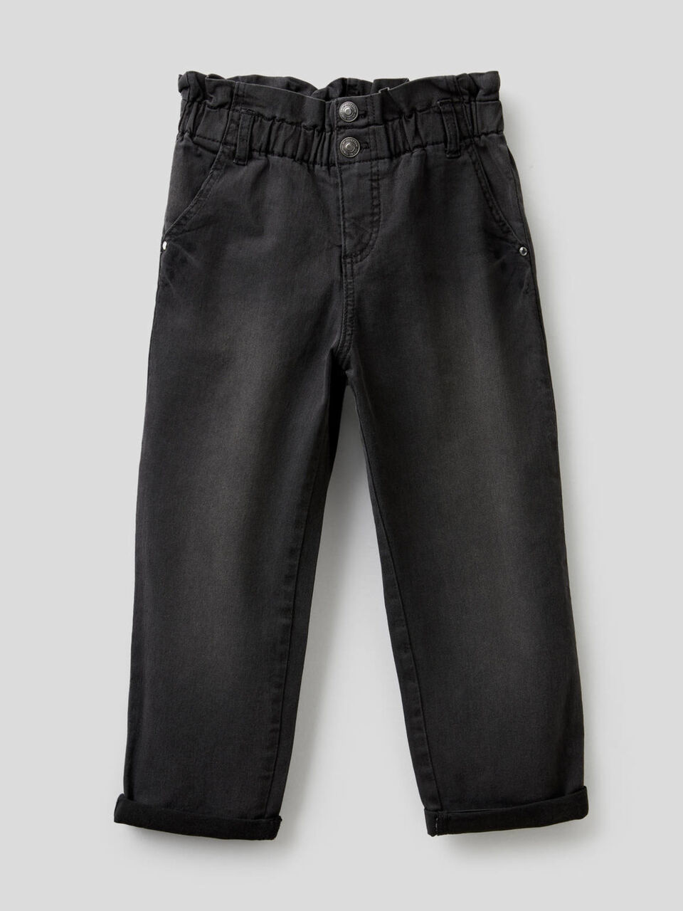 Paperbag jeans in stretch cotton blend image number 1