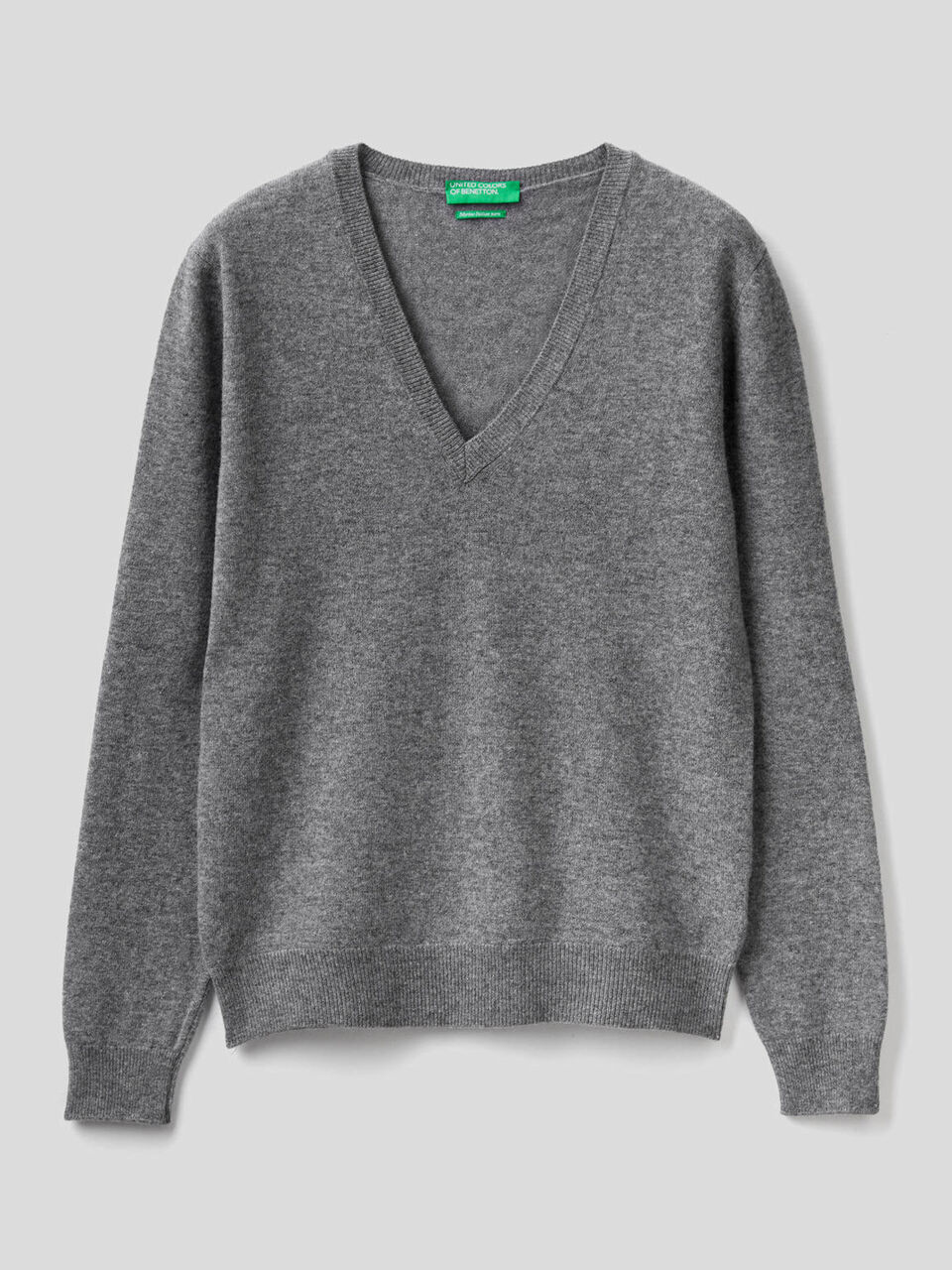 V-neck sweater in pure virgin wool image number 1