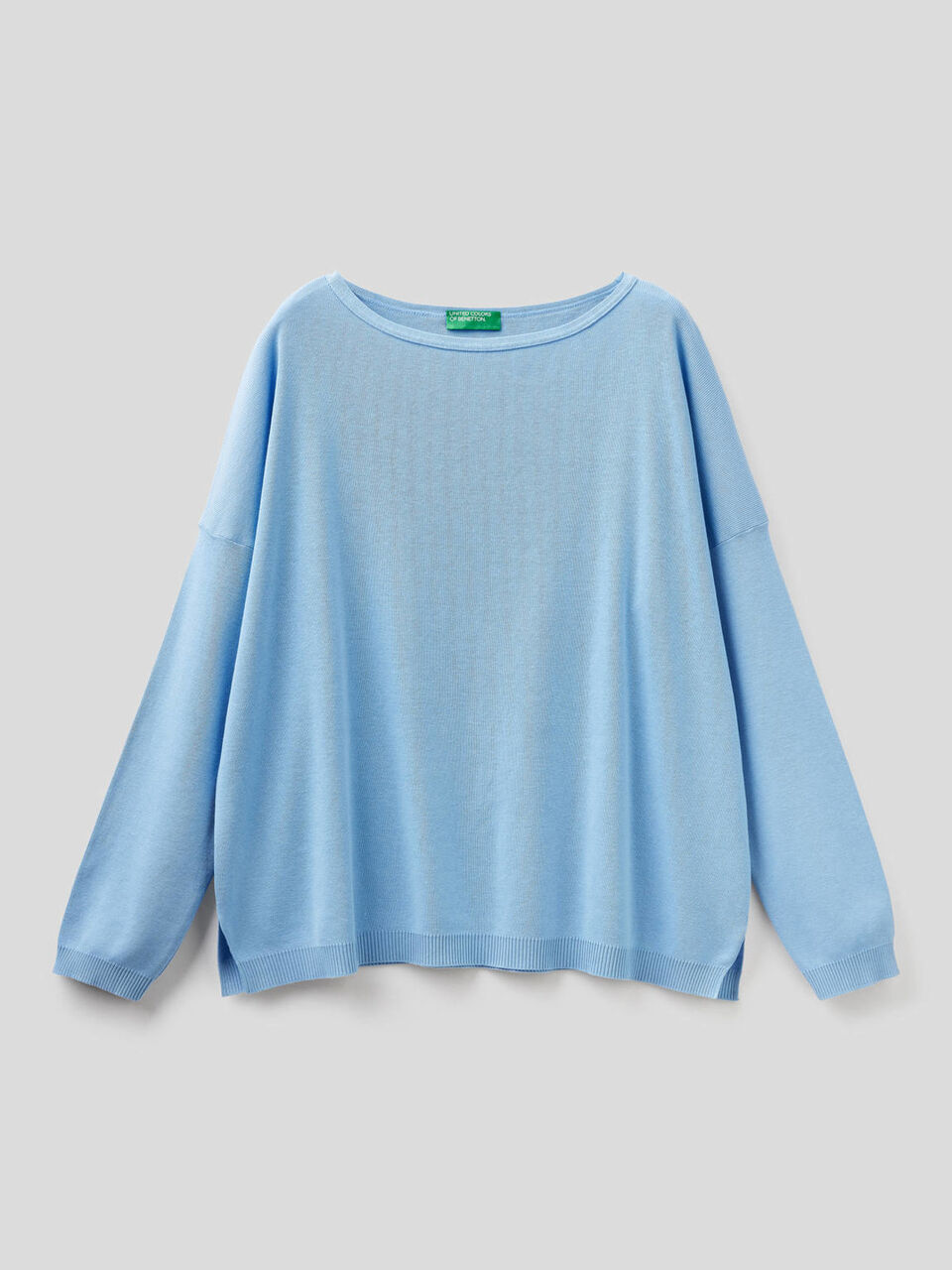 Cotton sweater with round neck image number 1