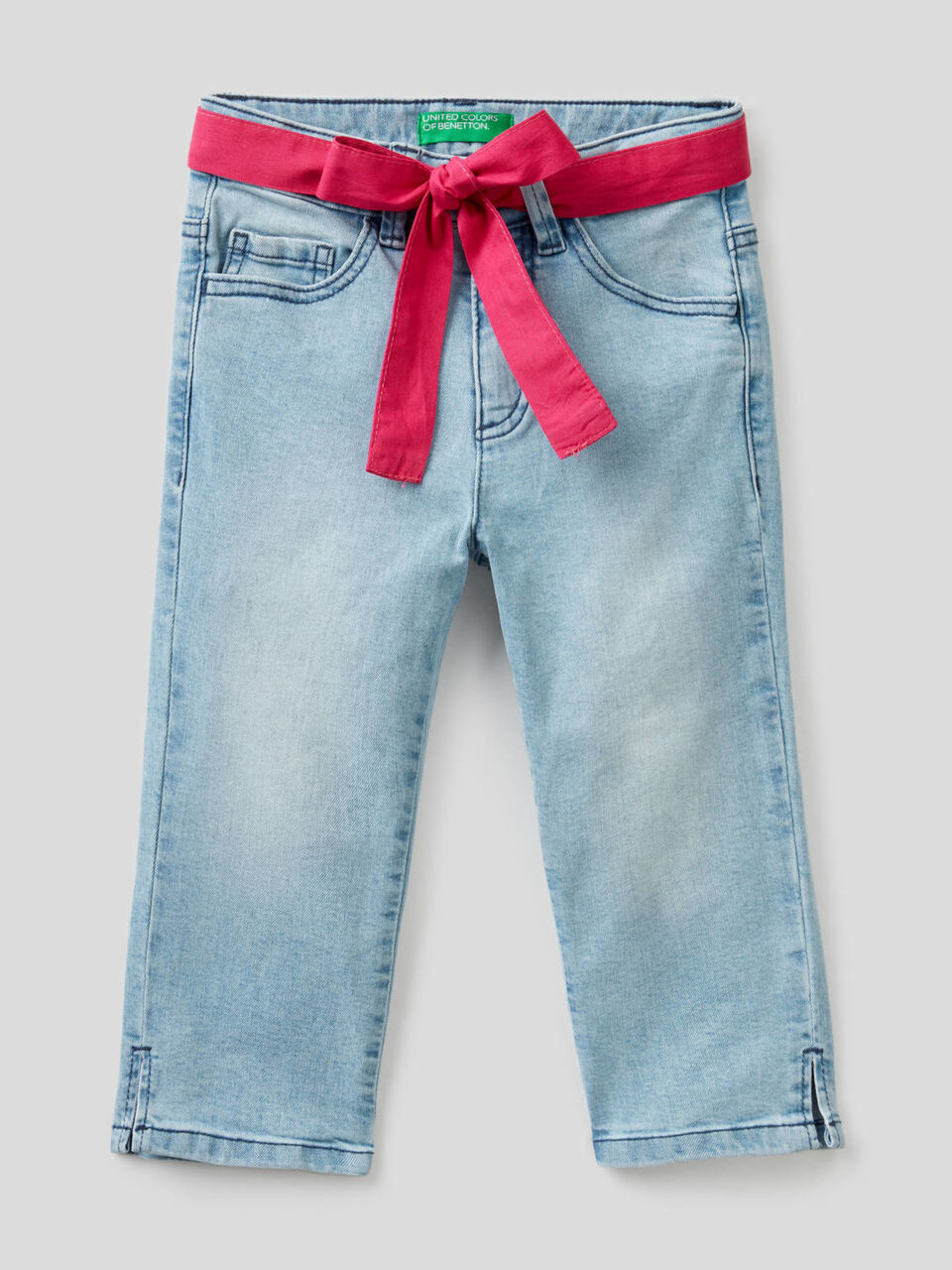 Stretch jeans with fabric belt image number 1