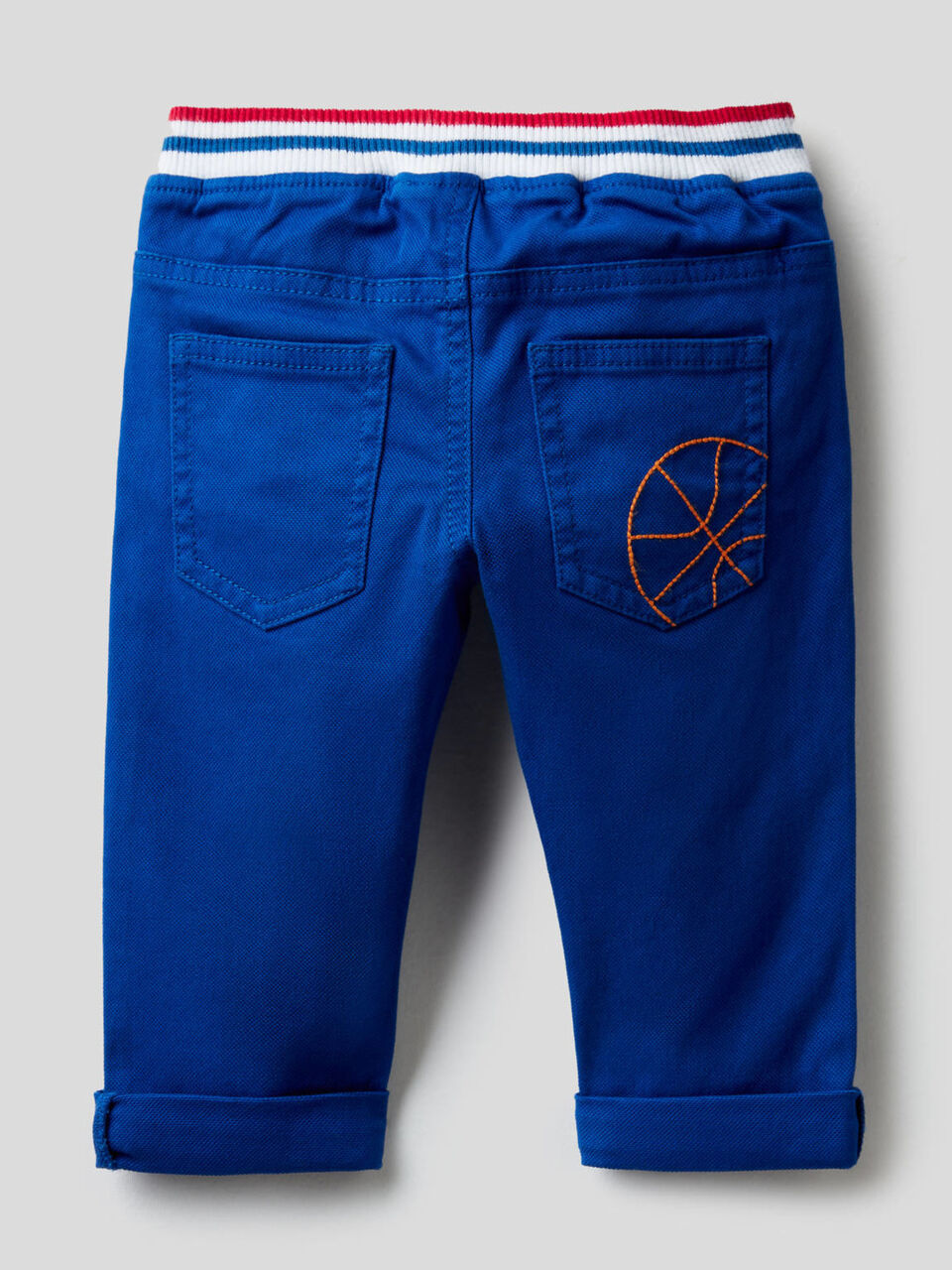 Trousers with drawstring in stretch cotton image number 2