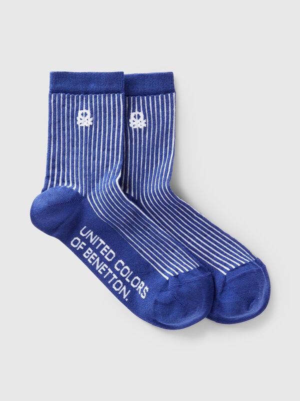 Dark blue striped socks