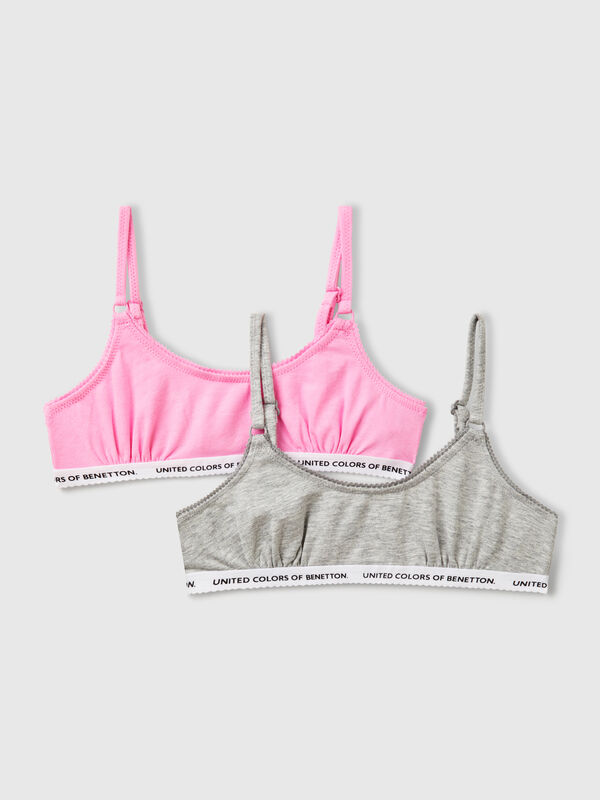 Two bras in stretch cotton Junior Girl