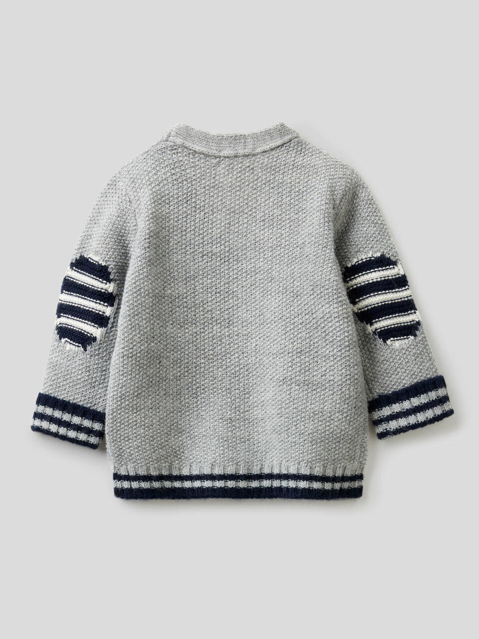 Cardigan in wool blend with patches image number 2