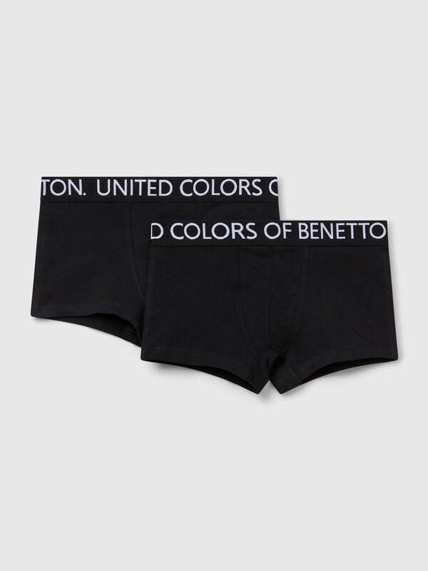 Two boxers with logoed elastic Junior Boy