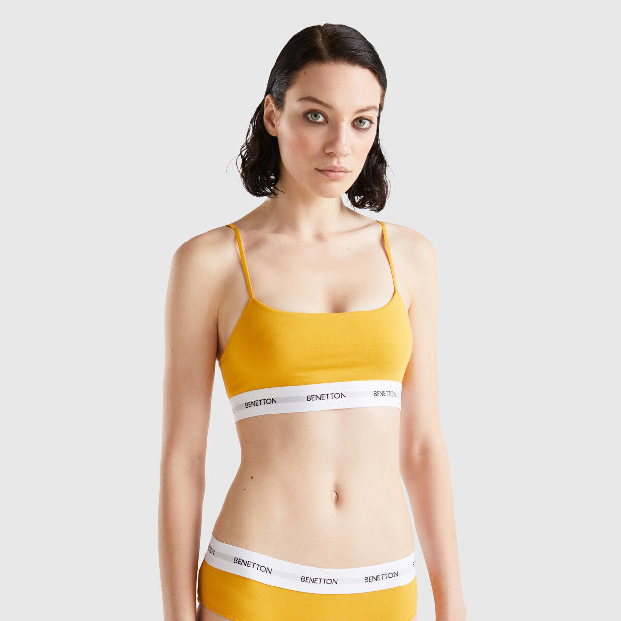 Bra top in organic cotton Yellow Benetton
