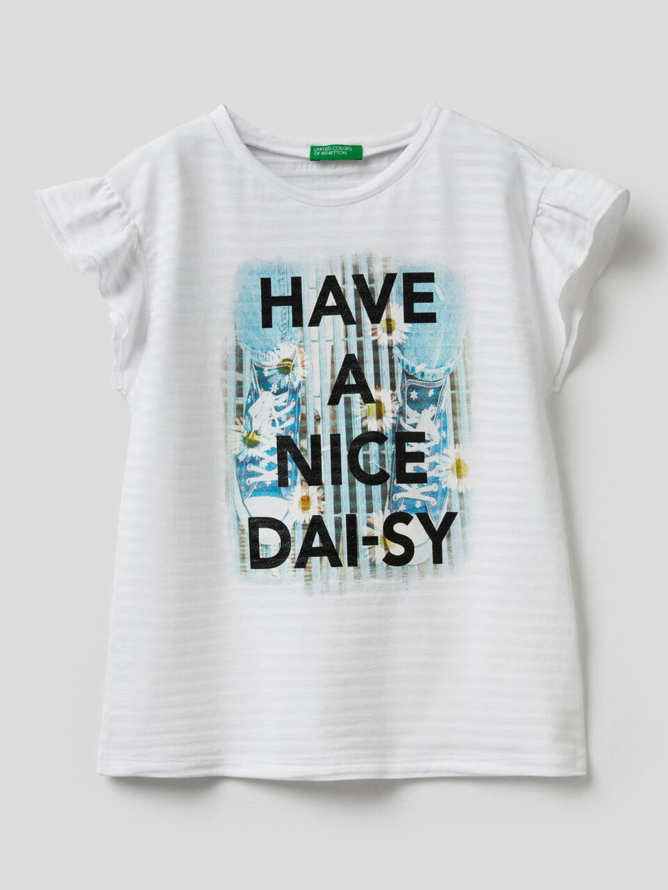 Printed t-shirt with cap sleeves image number 1