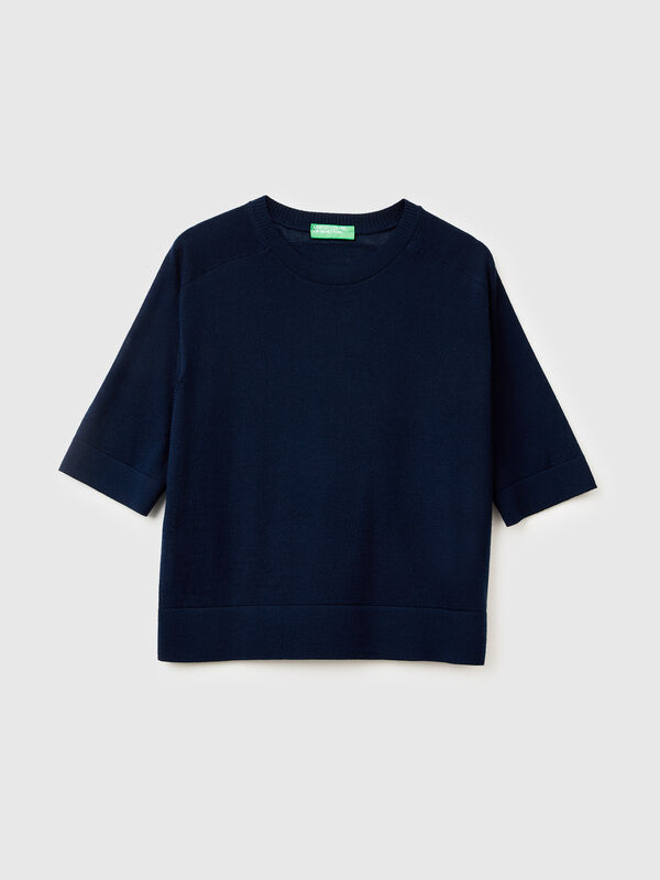 Short sleeve sweater in pure Merino wool Short sleeve sweater in pure Merino wool Women