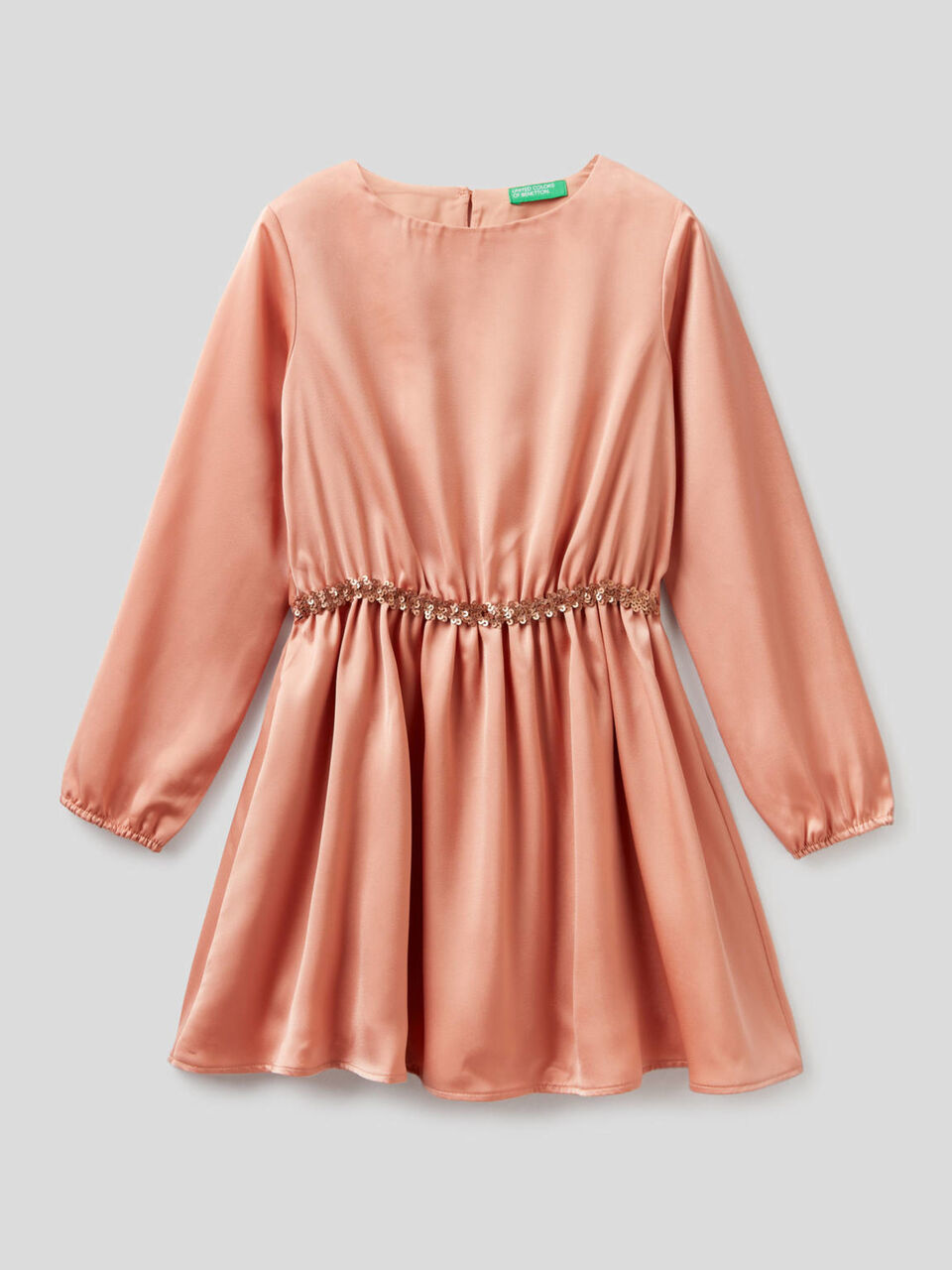 Satin dress with sequin details image number 1