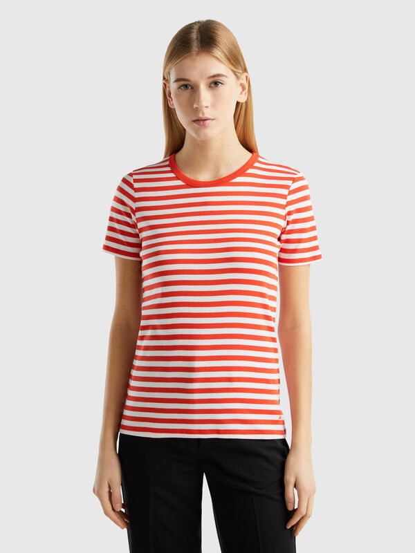 Crew neck striped t-shirt Women