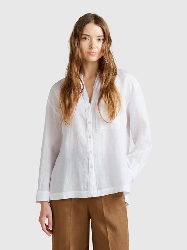 Oversized shirt in pure linen Women