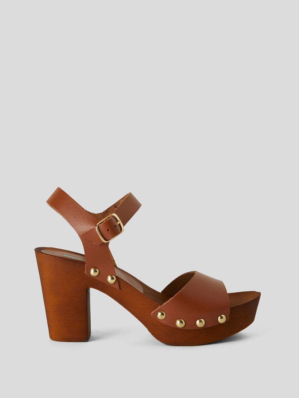 Studded genuine leather clogs image number 1