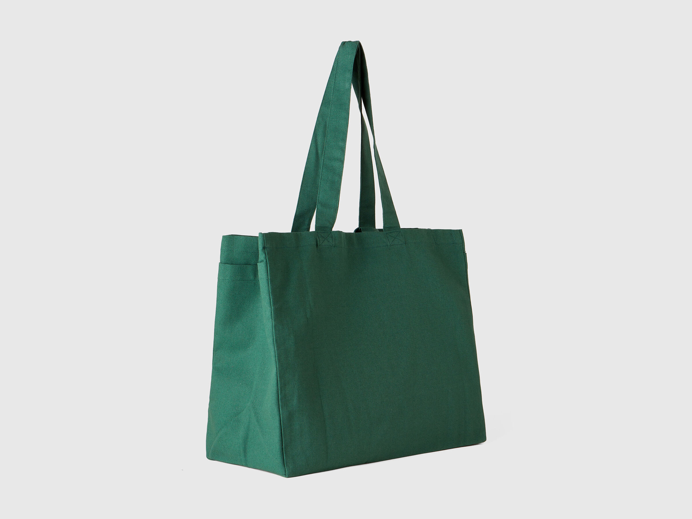 Military green tote bag in pure cotton image number 1