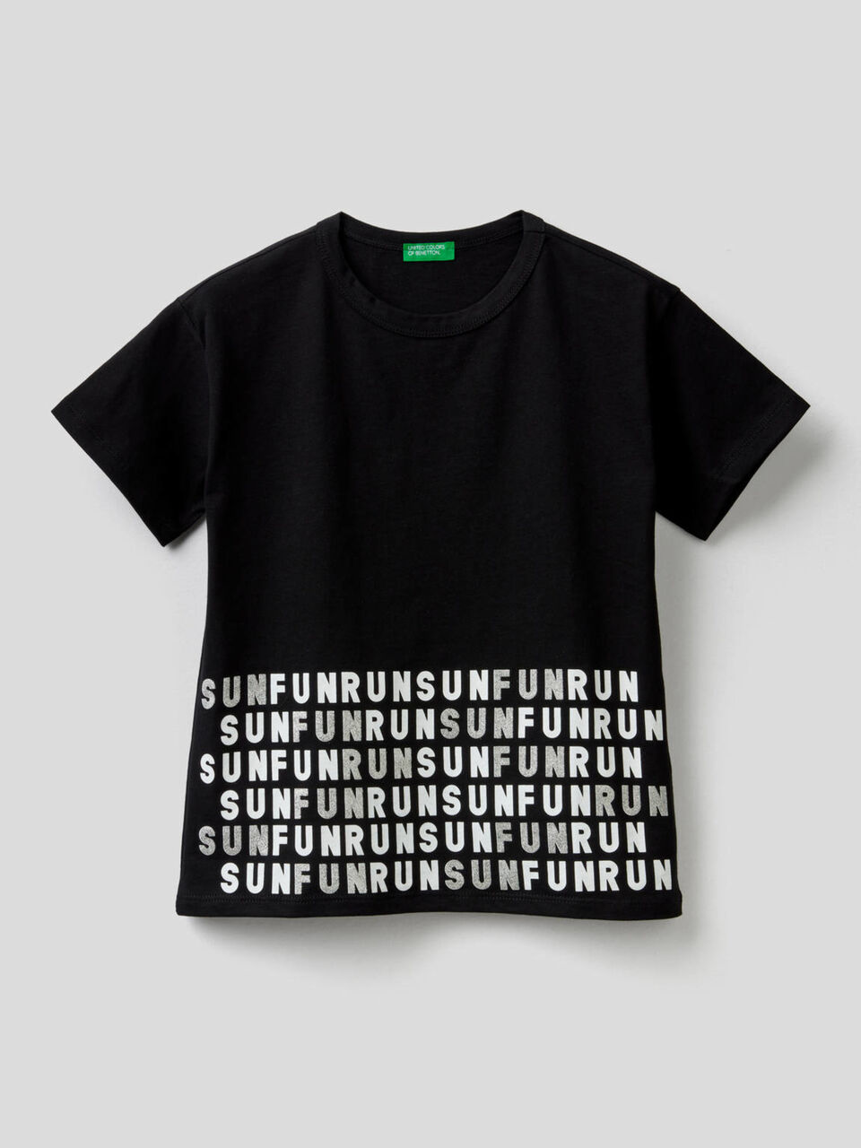 T-shirt in 100% cotton with glitter print image number 1