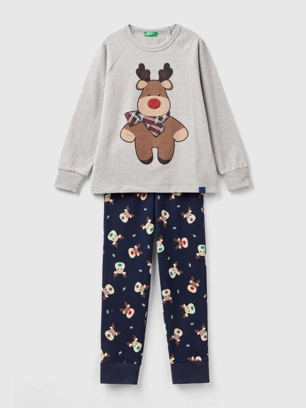 Reindeer pyjamas in stretch cotton