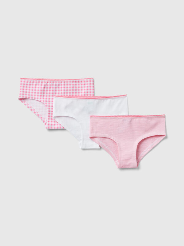 Set of three pairs of underwear in stretch cotton Junior Girl