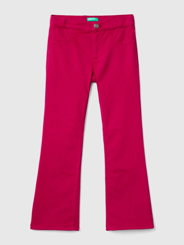 Flared stretch trousers