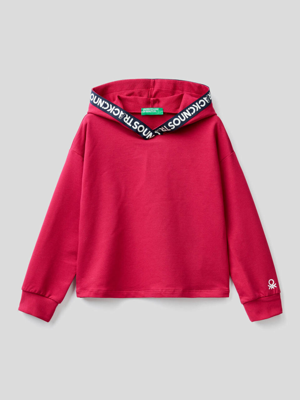 Cropped sweatshirt in stretch organic cotton image number 1