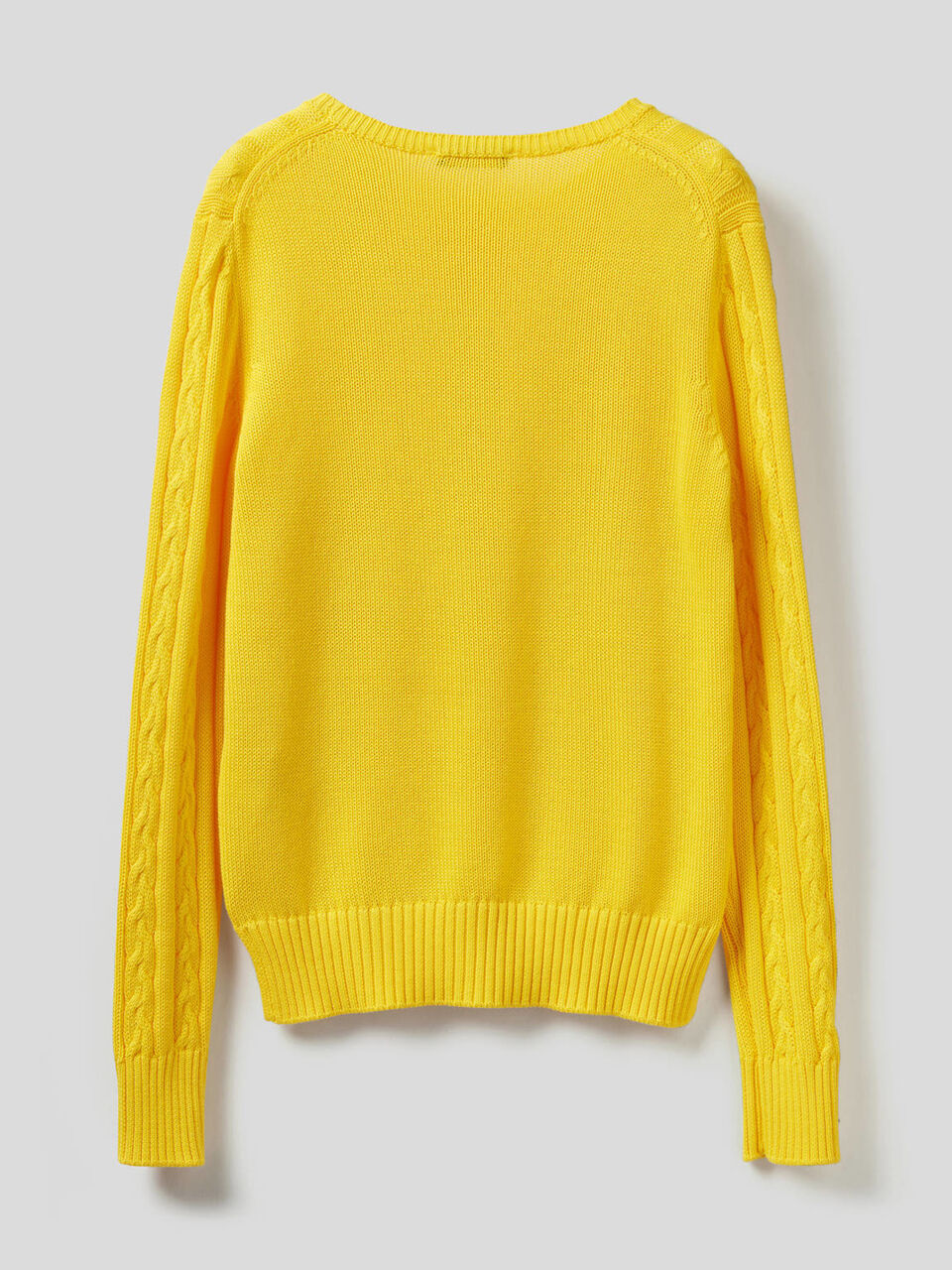 Cotton sweater with cable knit image number 2