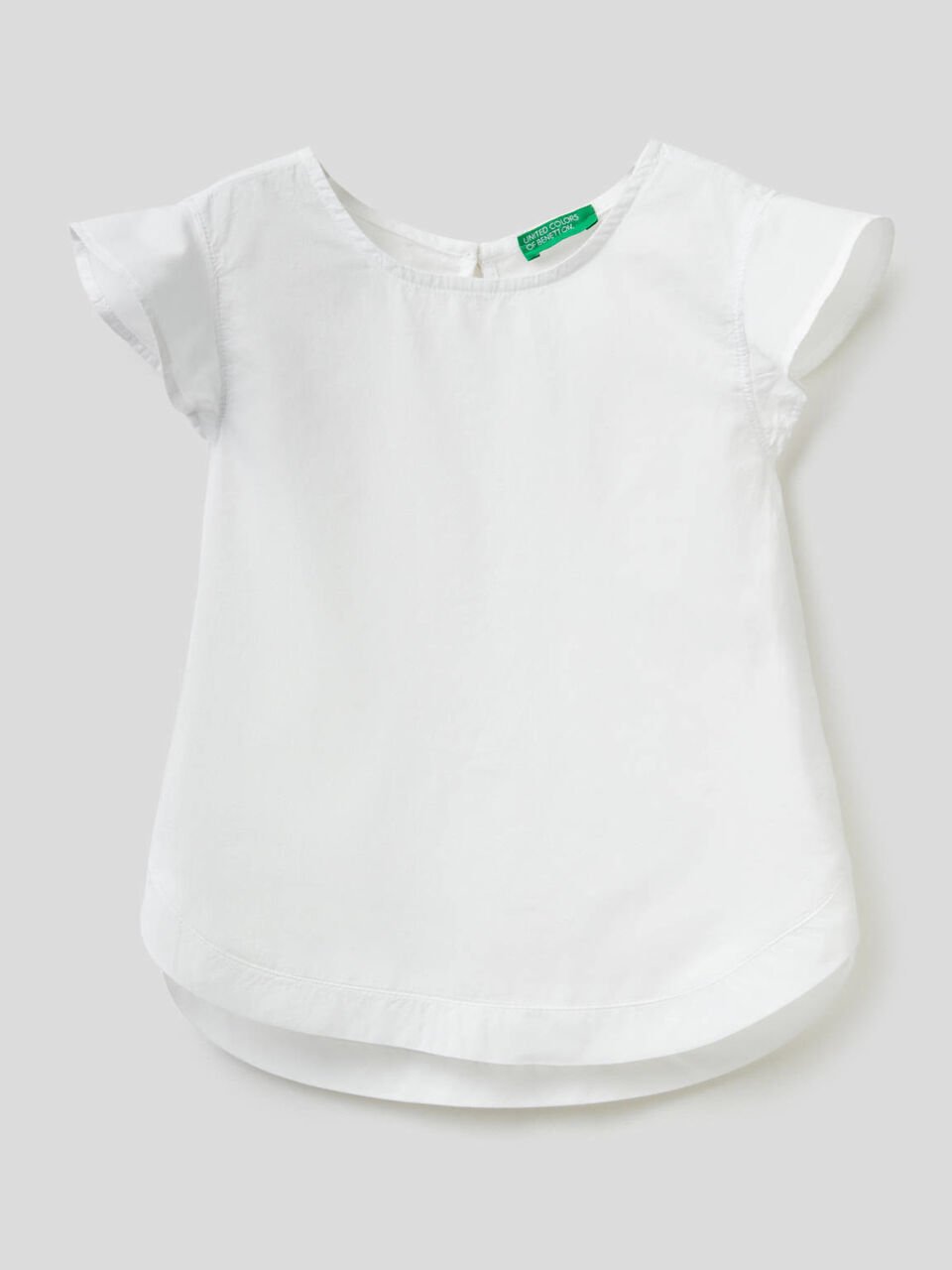 Cotton blouse with ruffle sleeves image number 1
