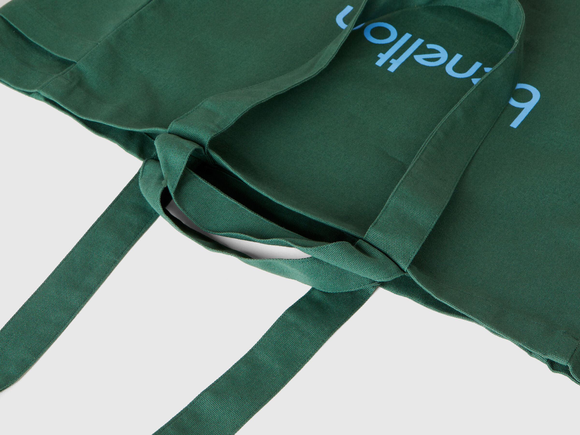 Military green tote bag in pure cotton image number 3