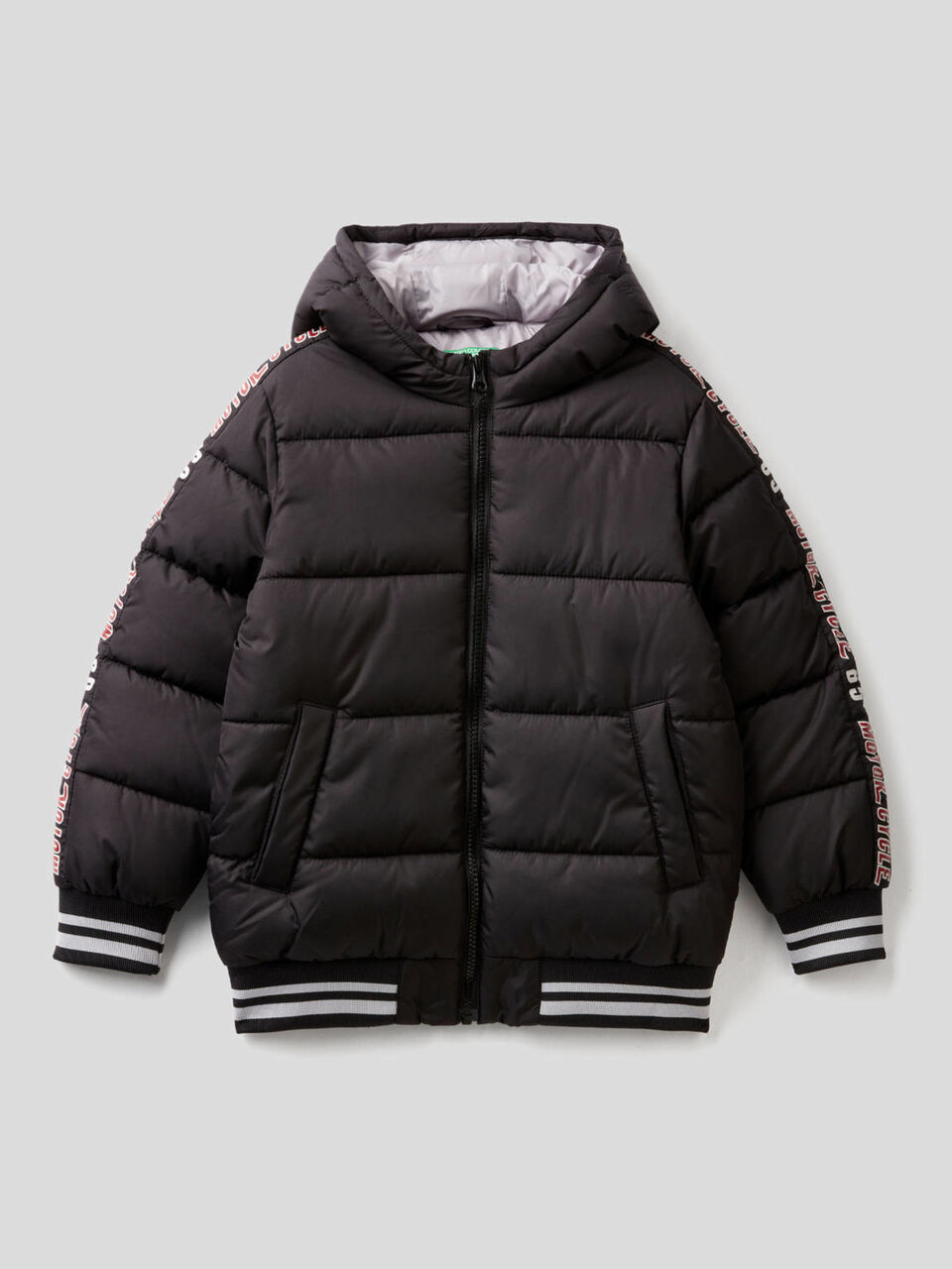 Padded jacket with zip and hood image number 1
