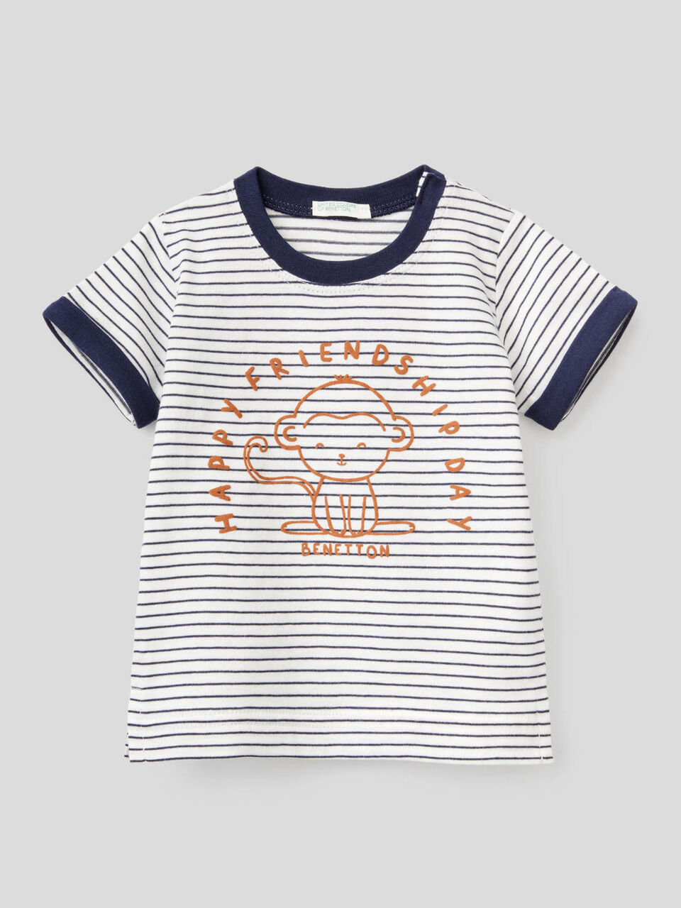 Striped t-shirt in pure organic cotton image number 1